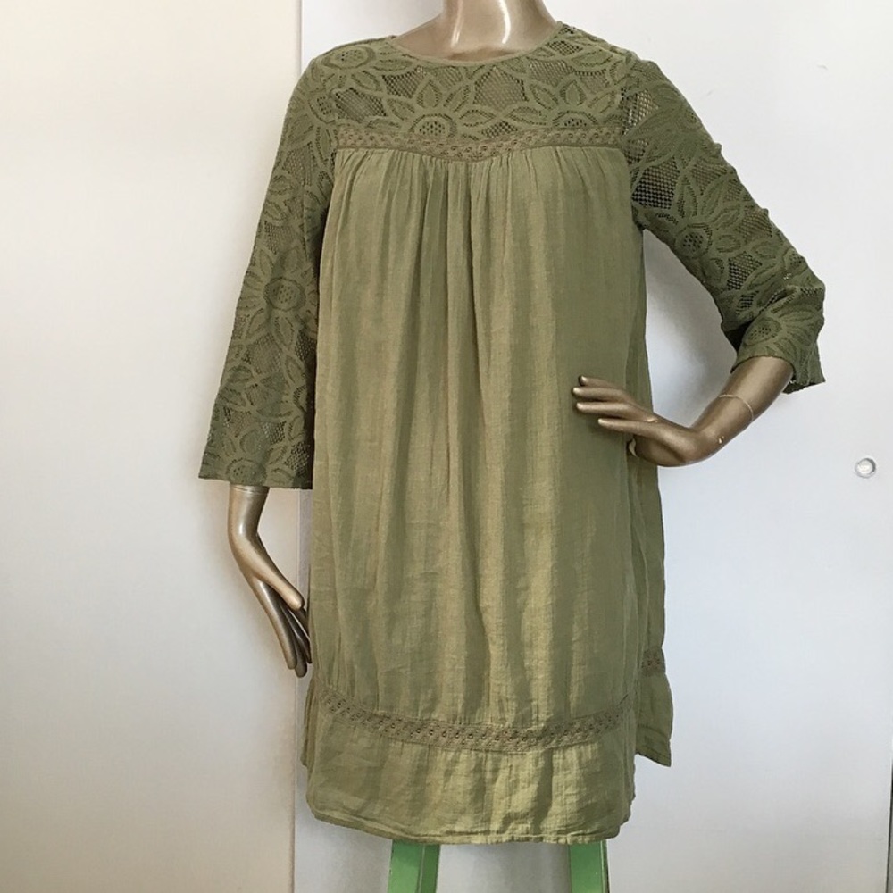Olive Lace Boho Dress